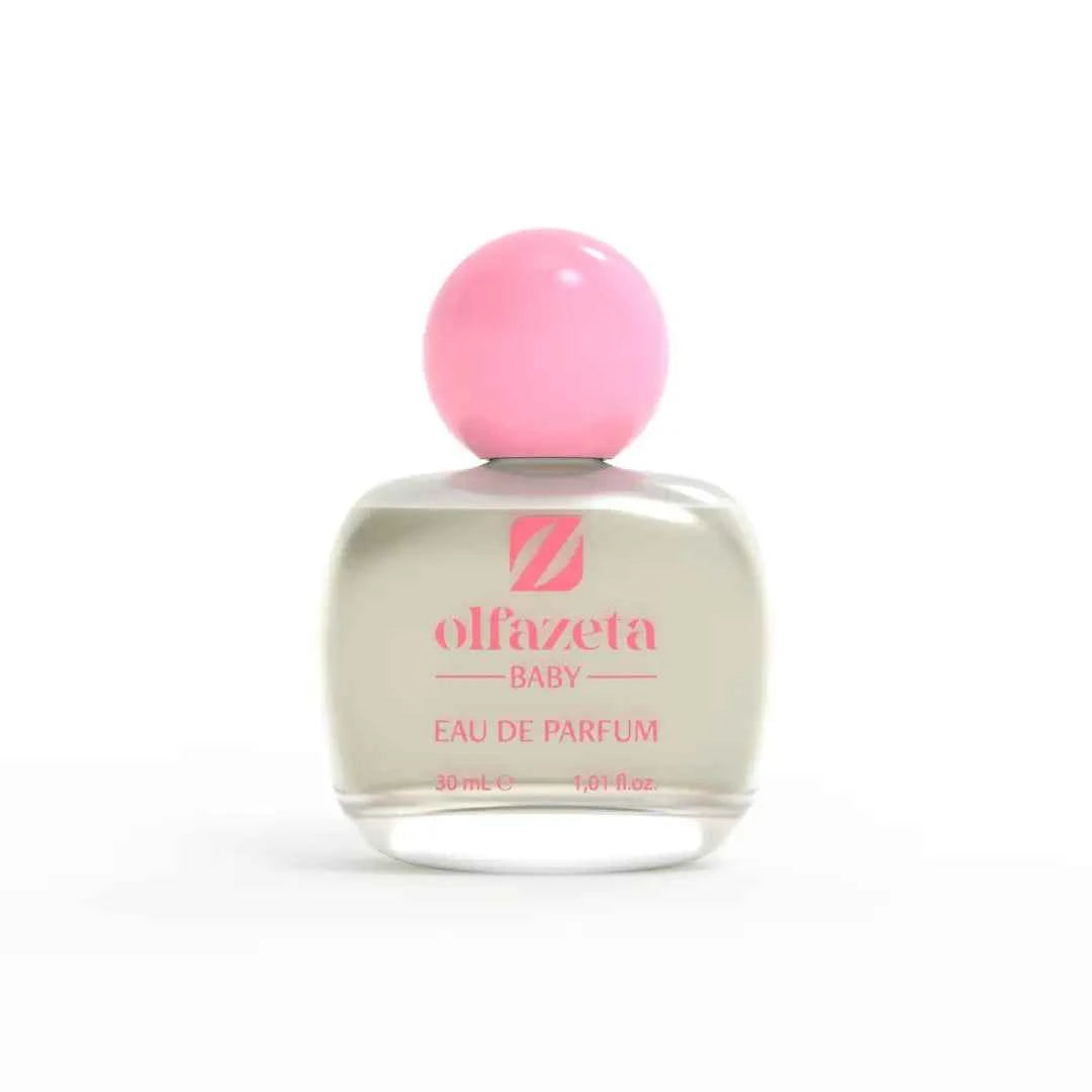 Flacon d'eau de parfum douce pour bébé fille Olfazeta Baby avec bouchon rose | 30 ml